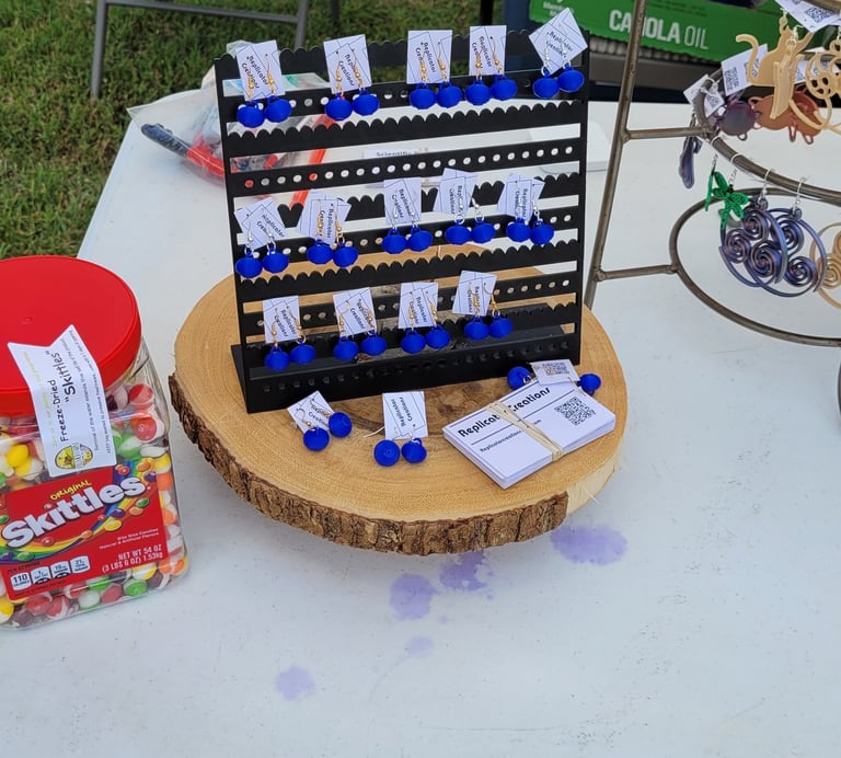3d printed blueberry earrings