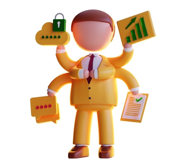 a cartoon character holding a briefcase and a briefcase