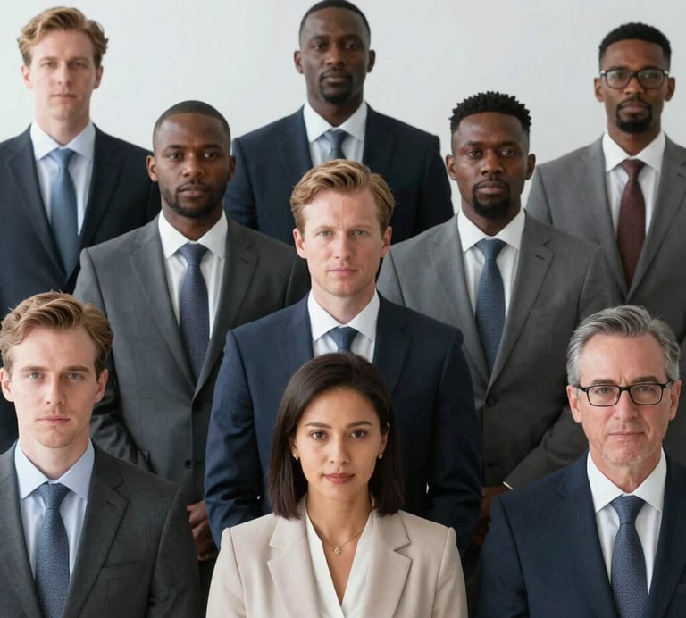 A hopeful family reviewing financial plans with a counselor.
