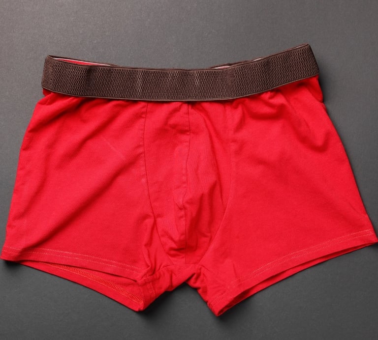 Rongzhiyue: Red boxer shorts elastic waistband