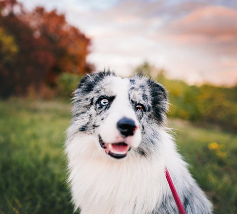 Border collie naplementés fotózáson