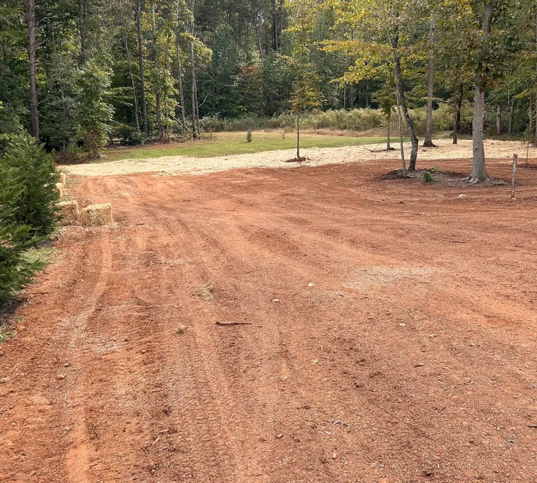 Residential land clearing and site preparation in Newton NC creating cleared lot ready for construct