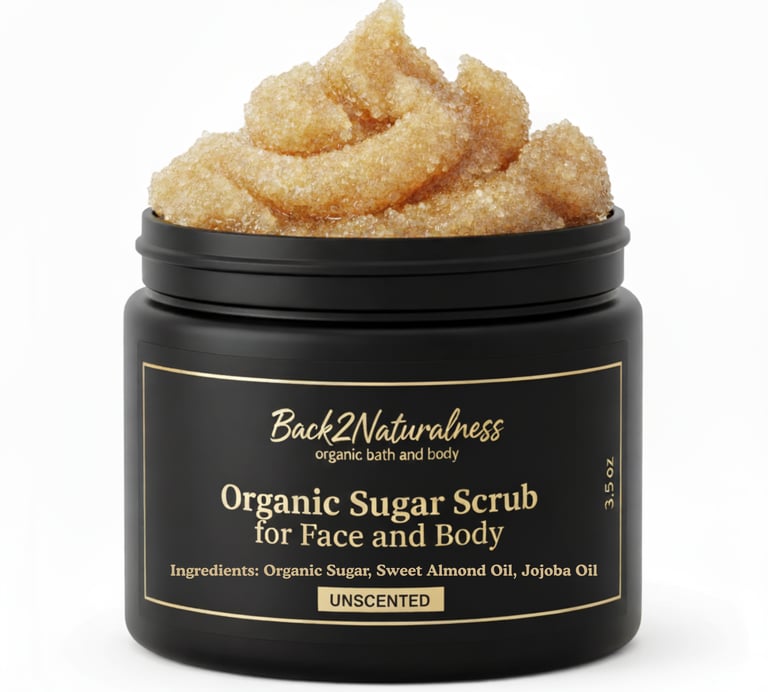 gentle unscented sugar scrub for sensitive skin