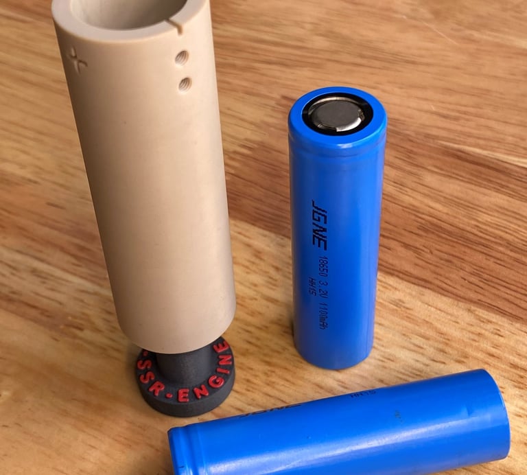 Li-ion battery holder with two batteries