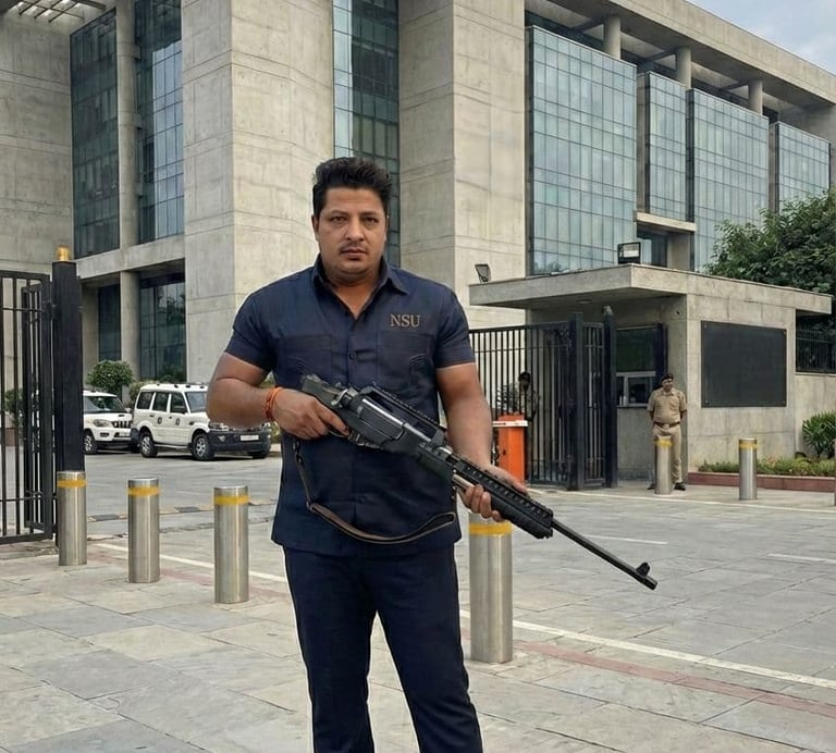 Professional NSU India Personal Security Officer (PSO) providing executive protection and security.