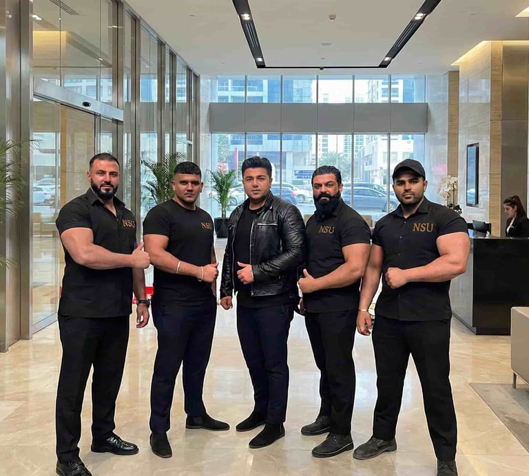 Trained NSU India bouncers providing VIP entry control and professional crowd management for event.