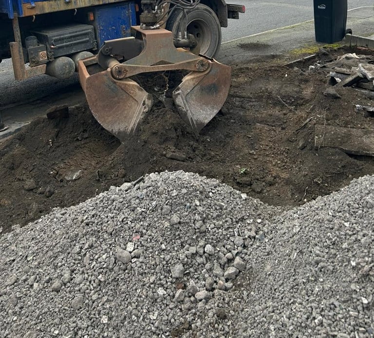 Aggregate dropped for driveway project in Dudley
