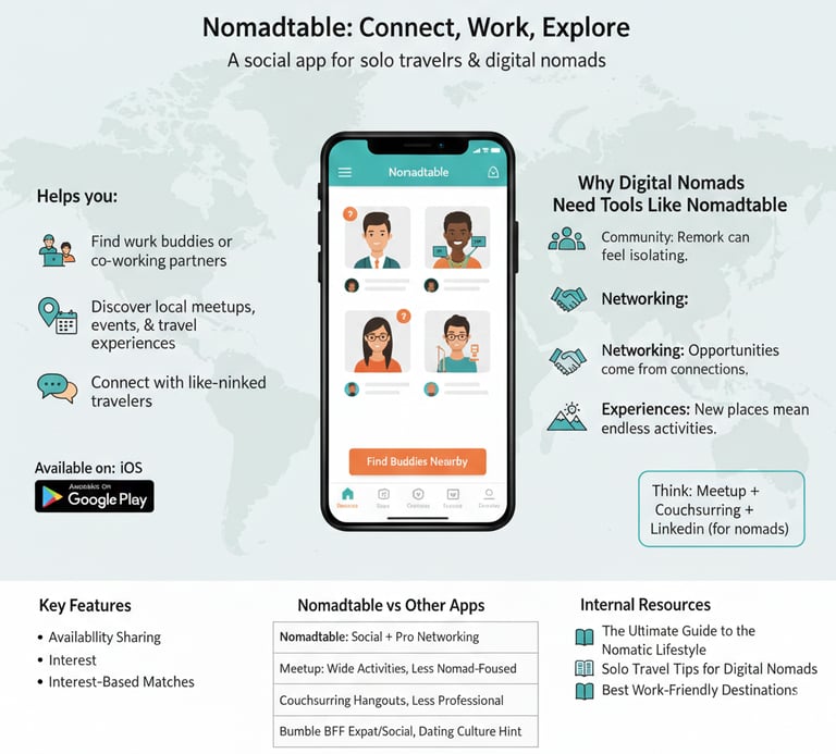 All the information regarding nomadtable in an infographic