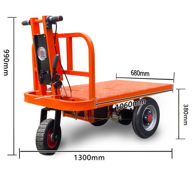 Hand push 3-wheels flatbed-680