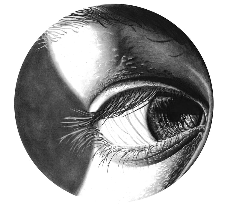 a drawing of a eye looking at the viewer