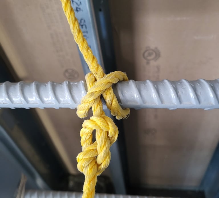 A Clove Hitch with a Figure 8 Knot as a stopper