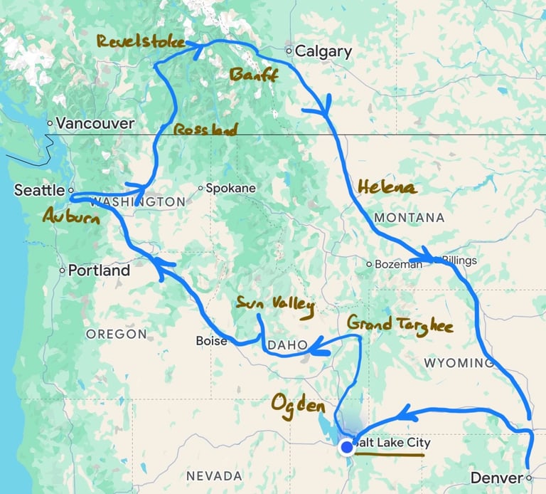 Route to/from Revelstoke 2025