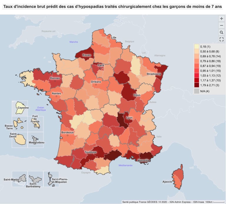 PESTICIDES SANTÉ CARTE MALFORMATION REPORDUCTIF HYPOSPADIAS