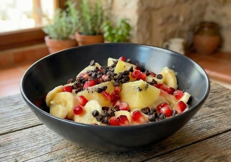 Crema di riso al cocco con frutta fresca