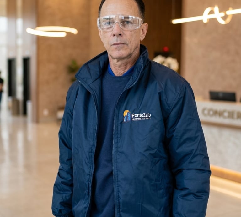 Professional de Serviços Gerais Ponto Zelo de uniforme