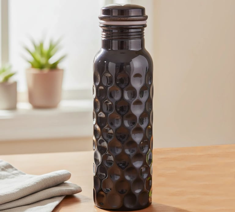 Hammered copper water bottle handcrafted eco-friendly sustainable gift and drinkware Canada