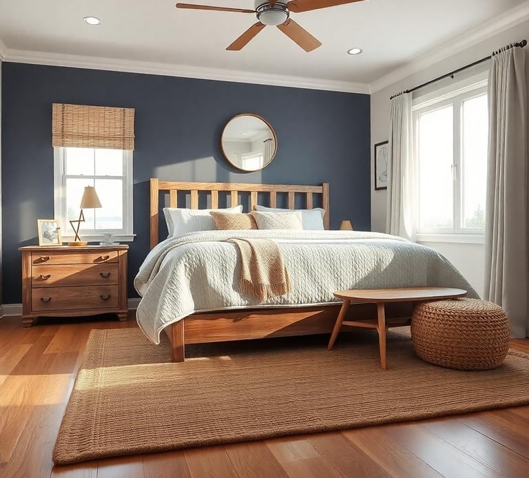 a nautical bedroom with Jute or Sisal Area Rugs