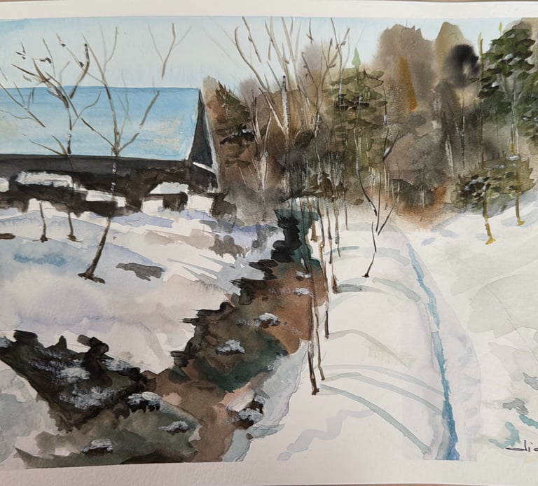 Snow, Barn and landscape will get you in a place. Discover the beauty of it: tranquility. Dianaq.art