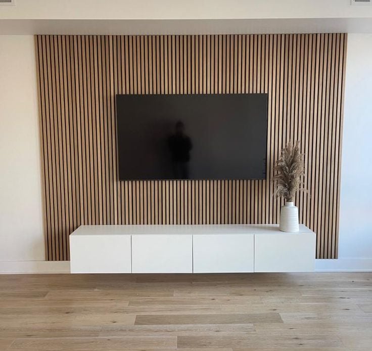 panneau salon wpc effet bois
