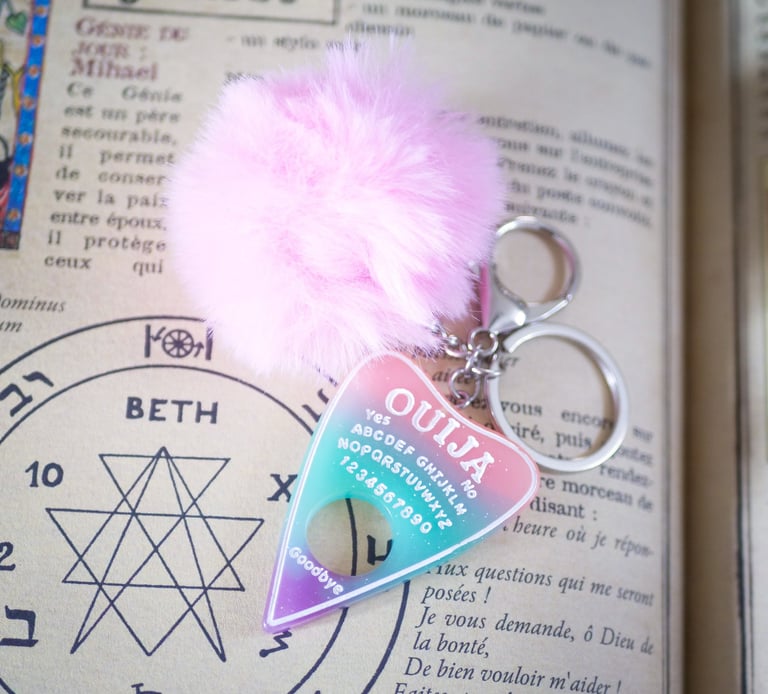 ouija board halloween gothic dark keyring