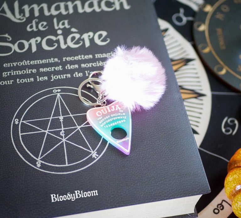 ouija board halloween gothic dark keyring
