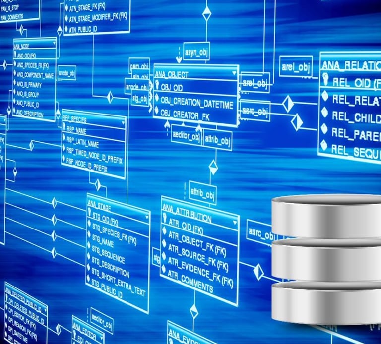 a data visual flowchat diagram of a data flow for Microsoft SQL Server
