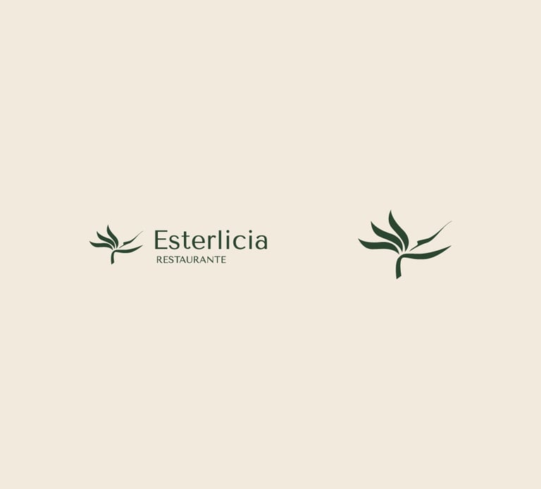Logotipos restaurante naturaleza. Dos variantes del sistema visual: versión vertical y versión de solo isotipo