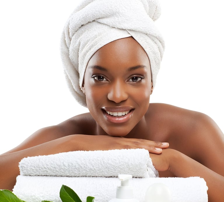 smiling woman with great skin