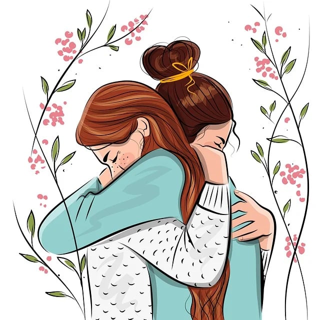 Dos mujeres abrazándose
