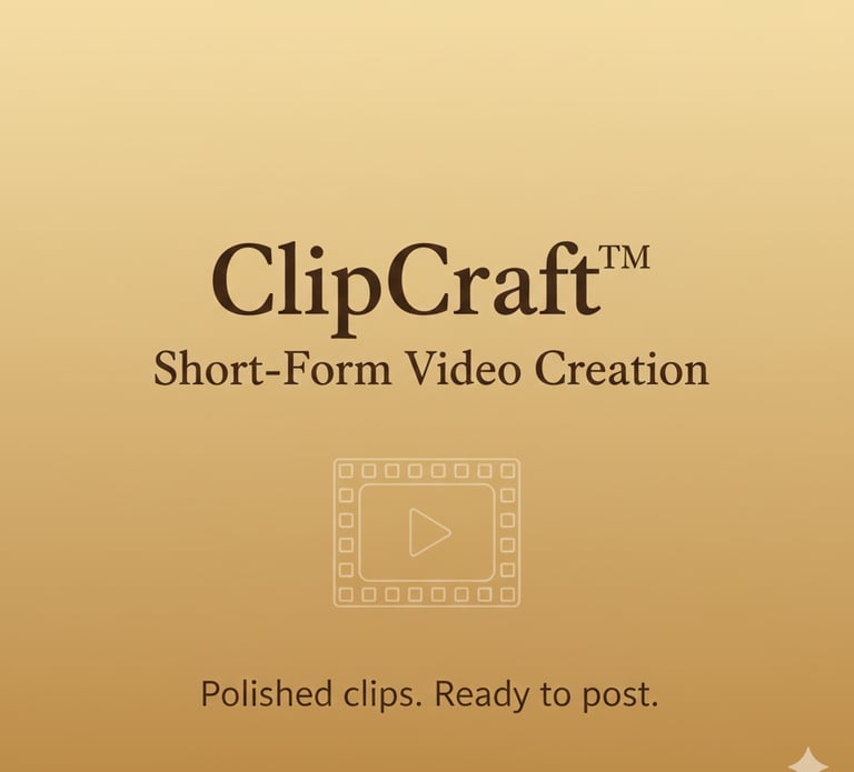 ClipCraft™ is short-form video creation, done for you.