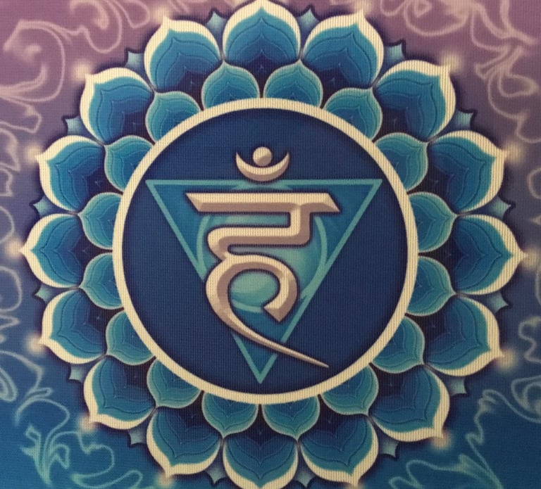 Throat chakra's blue symbol