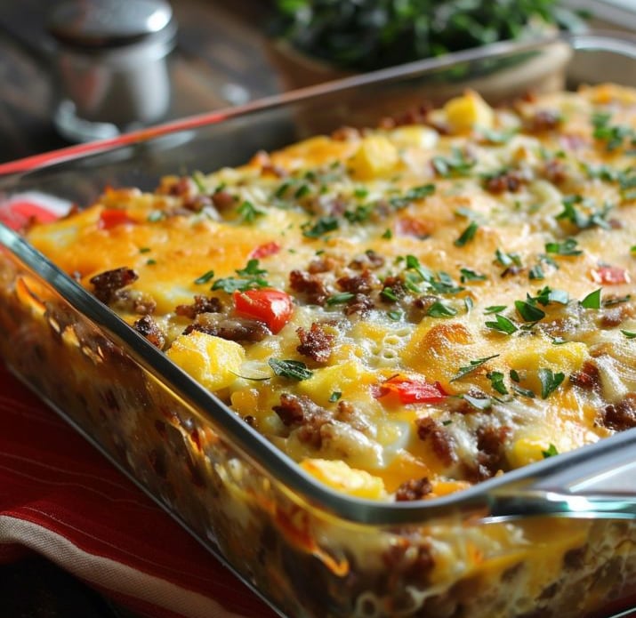 hash brown casserole in baking dish