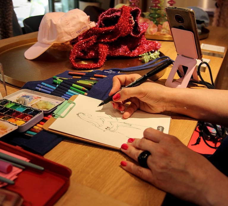 Live-zeichnen buchen Schnellportrait für Firmenveranstaltungen, Fashion und Beauty Events Firmenfeiern zur Kundenbindung