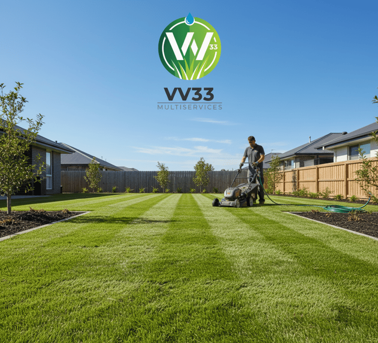 ouvrier qui ton une pelouse 