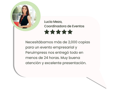 Testimonio sobre servicio de copias para empresas en Lima con Peruimpress