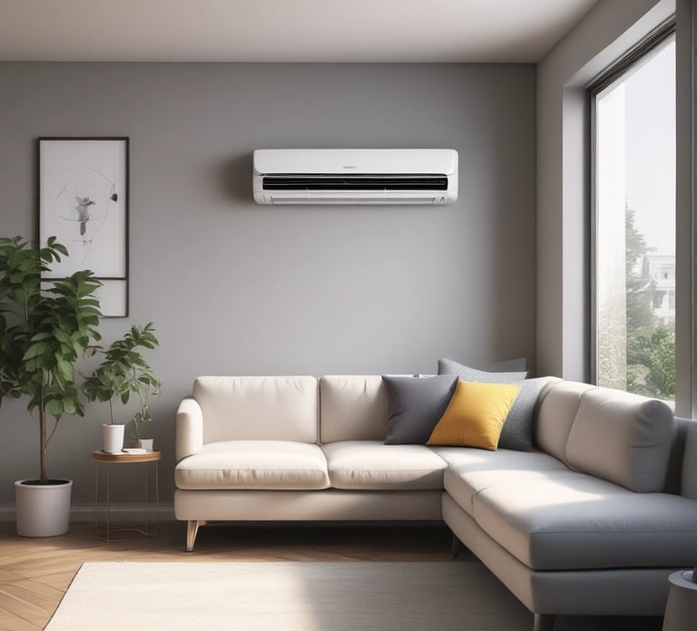 Modern heat pump installation in a residential building.