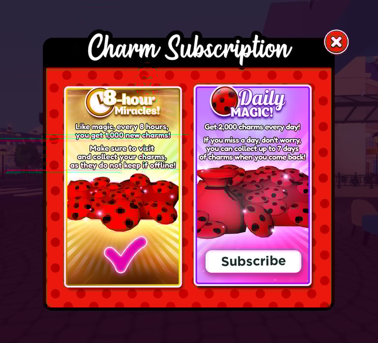 Miraculous Ladybug Roblox in-game popup