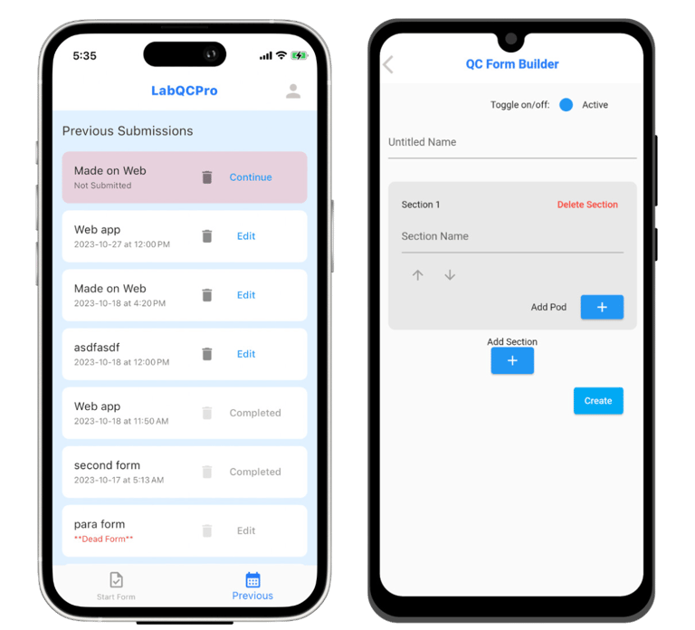 iPhone and Android Applications for LabQCPro