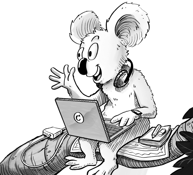 Vilkuttava Koala