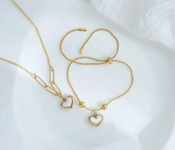 HEART NECKLACE & HEART BRACELET