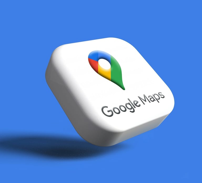 Google Maps piktograma, simbolizuojanti žemėlapių integravimą į svetainę ir lokacijos nustatymą.
