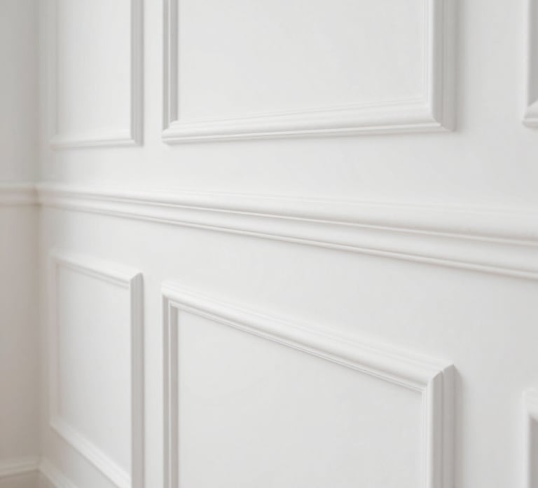 a white and blue wall