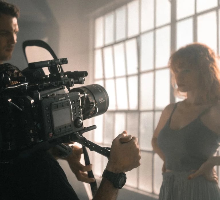 tournage de publicité avec camera
