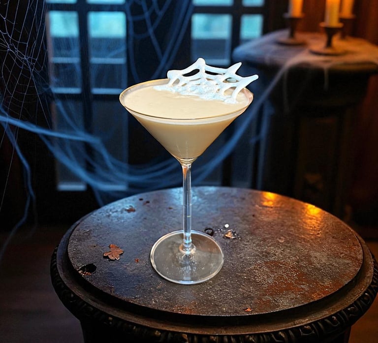 Custom Espresso Martini for Halloween parties in the Metro East by Bender Mixology.