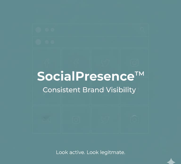SocialPresence™ keeps your brand looking active, credible, and legitimate.