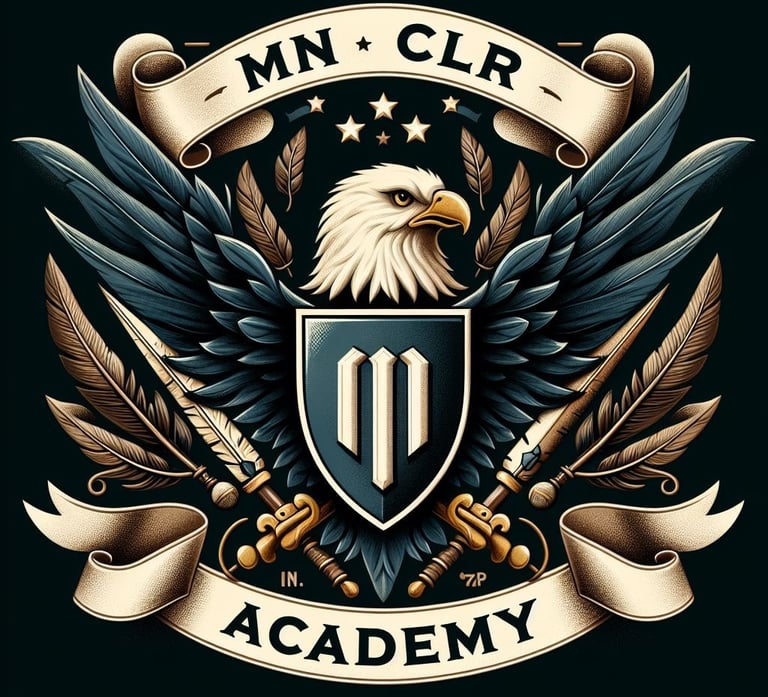 a logo for a military academy