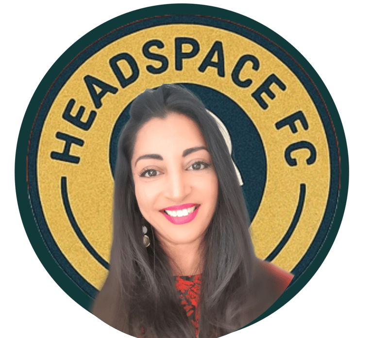 a woman with a headspacer and a headspacer