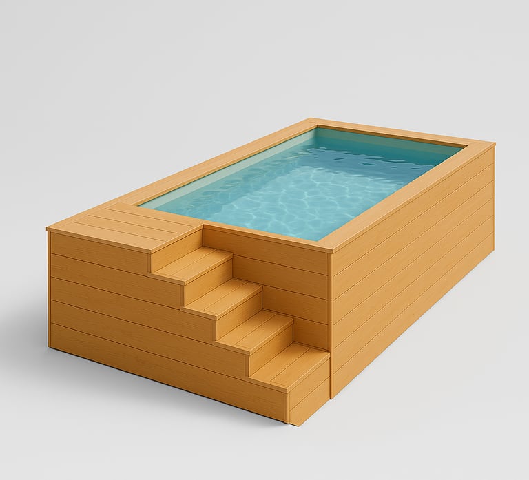 alt="mini piscine hors sol en bois"