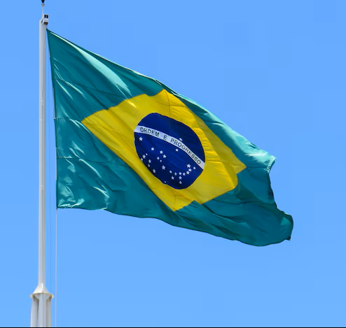a flag of brazil on a flagpole