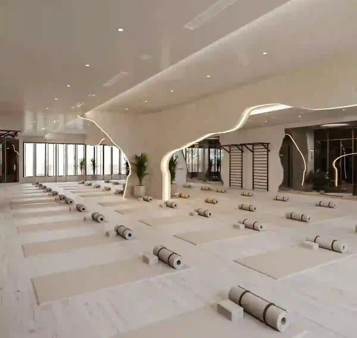 luxury yoga studio in a resort
